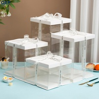 Boîtes cadeaux carrées en papier kraft biodégradable, écologiques, haute transparence, pour pâtisserie, mariage, présentation de gâteaux, qualité alimentaire, vente en gros