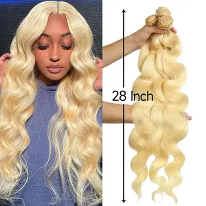 Blonde Hair Bundles With Frontal GS 30 Inch Russian Human Hair Bundles With Lace Frontal Russian 613 Blonde Virgin Hair Bundle