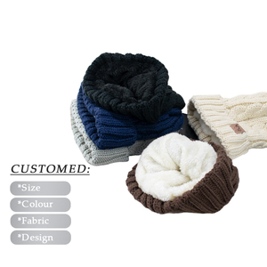 Unisex <b>Winter</b> Knitted <b>Hat</b> with Fur Lining and 3D Embroidered Maple Leaf Dot Pattern Beanie <b>for</b> Men and <b>Women</b> Warm and Casual - Product Image 1