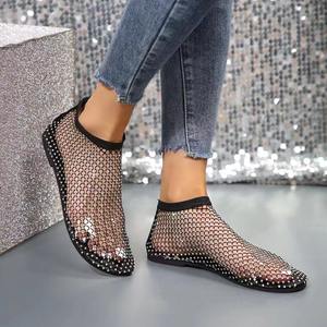 Summer Beach Sandals Toe Flat Bottom Breathable Mesh Casual Lightweight <b>Slip</b>-on Ankle Strap <b>Shoes</b> - Product Image 4