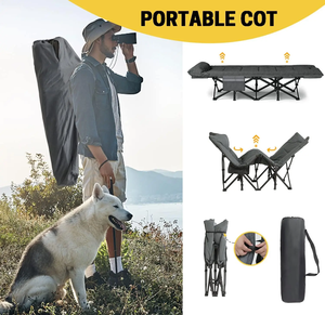 Giường xếp vải cao cấp cho người lớn, chắc chắn, êm ái, có gối, khung kim loại bền, gấp gọn được, thích hợp cho bệnh viện hiện đại, khách sạn, công viên - Product Image 6