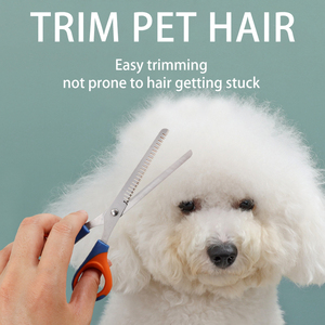 مقص شعر الكلب الاستمالة الفولاذ المقاوم للصدأ طرف مستدير التشذيب المقصات الكلب الحيوانات الأليفة قواطع الشعر - Product Image 6