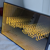 Miroir infini 3D en néon mural, signe lumineux LED, miroir infini RGB, miroir infini 3D, décoration murale de mariage