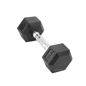 مجموعة دمبل سداسي عالي الجودة بالرطل، دمبل سداسي مغطى بالمطاط الأسود - Product Image 6