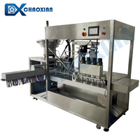 Machine de remplissage et de bouchage automatique rotative à 4 stations pour sachets de savon liquide hydratant en gel rechargeables de 34 fl oz