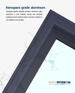 Born Aluminium Hot Sale Interior Einzigartiges Design Modernes Apartment House Benutzer definierte wind dichte Flügeltür