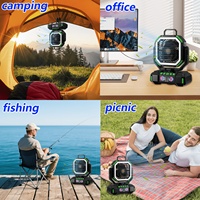 Ventilateur de camping portable USB F22S 40000mAh avec télécommande, oscillation automatique, lumière LED, ventilateur de ventilation pour tente de camping en plein air