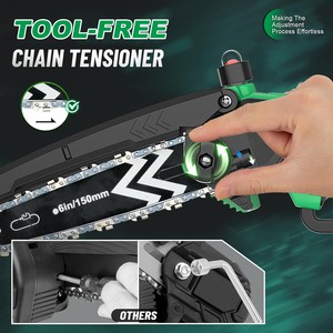 Scie à chaîne sans fil professionnelle 20V de qualité DIY pour la coupe du bois, outils électriques à batterie CS-150T, scie à chaîne sans fil 6 pouces CS-150 - Product Image 3
