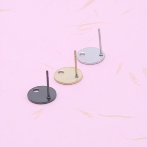 Stainless Steel Round <b>Earring</b> <b>Posts</b> 10mm With Hole For <b>Earring</b> Making Jewelry Findings Components - Product Image 3