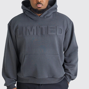 Sudaderas con Capucha para Hombre, 100% Algodón, Peso Pesado, 500 Gsm, Antiarrugas, Estilo Cuadrado, Talla Grande, Personalizadas, con Estampado 3D en Relieve - Product Image 5