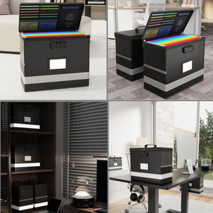 Xách tay chống cháy hộp tài liệu khóa không thấm nước ráp Tính năng sơn mài Kỹ thuật tập tin tổ chức xử lý tập tin lưu trữ an toàn - Product Image 2