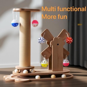Designer Eco Felt Wood Scratcher Tower with Luxury Condo & <b>Scratching</b> <b>Posts</b> Minimalist Activity Center for Cats Dogs - Product Image 2