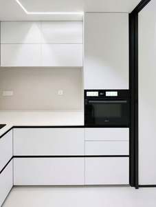 Pure <b>White</b> Kitchen <b>Cabinet</b> With <b>White</b> Counter Top Custom Pantry Kitchen Island and Dining Desk Whole House Customization - Product Image 3