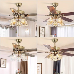 European Style <b>Ceiling</b> <b>Fan</b> Light With Wooden Blades Led Light Source For Living Room Bedroom Vintage Design Fixed Blade <b>Fan</b> - Product Image 1