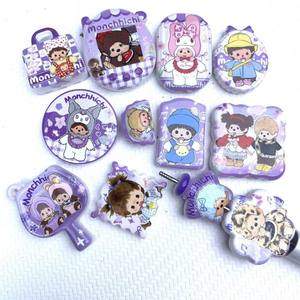 Accessoires de perles imprimés double face à trous traversants Qiqi violet, chaîne de téléphone, accessoires de sac, accessoires de bricolage, accessoires de stylo perlé - Product Image 3