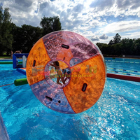 Ballon aquatique gonflable commercial Zorb Roller pour enfants, en vinyle, capacité 1-2 personnes, garantie 1 an, 1 pièce, pour usage domestique