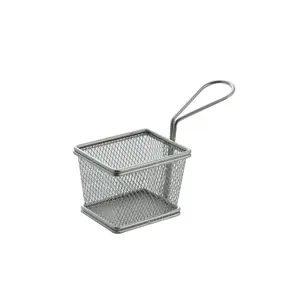 French Fries Baskets Hot Sell Mini Stainless Steel Table Serving Fried Food French Fry Baskets