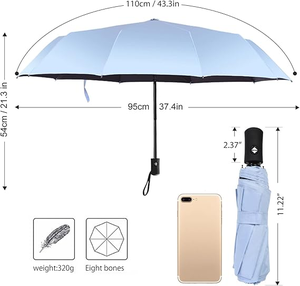 Parapluie pliant automatique compact de haute qualité, promotionnel, bon marché, personnalisé, avec protection UV et imperméable, vente en gros - Product Image 4