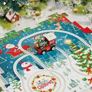 weihnachts-puzzle schiene elektrofahrzeug spielzeug diy montage puzzle spur spiel set kinder spur schleppe puzzle brett bauen logik-spiel