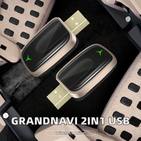 Adaptateur sans fil portable 2-en-1 CarPlay et Android Auto, USB vers connexion filaire et Wi-Fi, compatible avec Android et CarPlay
