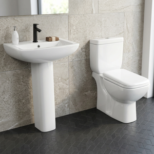 Vistaar Ceramics Two Piece Toilet Aqua Pan with Hand Wash Pedestal Basin Sink Sanitary Ware Bathroom Combo - Product Image 4