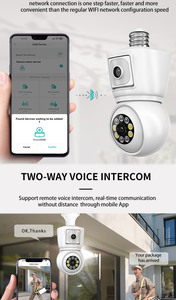 Icsee 3MP 6MP trong nhà Wifi bóng đèn Camera CCTV Ống kính kép 4MP Wifi Camera an ninh mạng IP ánh sáng Wifi PTZ bóng đèn Camera IP 6MP - Product Image 5