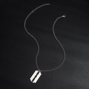 Collier lame en alliage de zinc argenté, pendentif unisexe, accessoire de style hip-hop, bijoux chaîne - Product Image 2