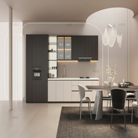 Lemari Dapur Modern High-end yang Dapat Disesuaikan dengan Laci Penyimpanan, Sistem Laci Geser & Keranjang, Perabot Dapur Kayu Set Lengkap