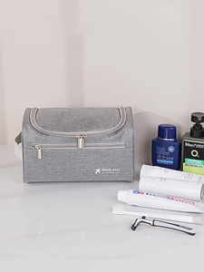 Outdoor Travel <strong>Men's</strong> <strong>Toiletries</strong> Organizer Hook Large Capacity Cationic <strong>Toiletries</strong> <strong>Bag</strong> Fashion Solid Zipper Pouch <strong>Bag</strong> - Product Image 2