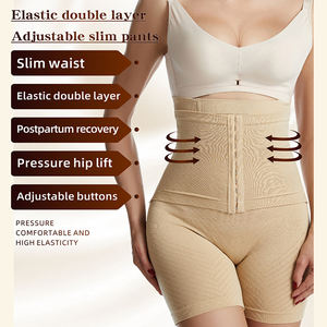Corset de maintien post-partum taille haute avec soutien-gorge intégré, rehausseur de fesses et de hanches, pantalon amincissant renforcé pour un confort optimal, options grandes tailles - Product Image 1