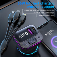 Transmetteur FM sans fil Bluetooth adaptateur de voiture récepteur Radio lecteur MP3 appel mains libres 66W type-c USB chargeur de voiture charge rapide