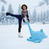 Qianzhiyu Équipement de patinage imperméable en PEHD, outil auxiliaire pour activité parent-enfant, aide à la pratique du patinage en forme de dauphin, modèle HT09, 100 pièces