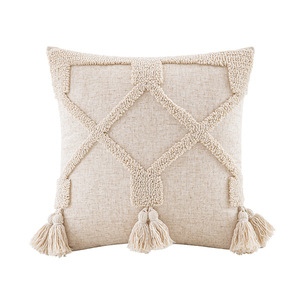 Funda de almohada con <span class=keywords><strong>borlas</strong></span> de estilo nórdico moderno cuadrado, cojín de arte decorativo geométrico de Color sólido <span class=keywords><strong>para</strong></span> el hogar, cabecera o ventana de Bahía - Product Image 6