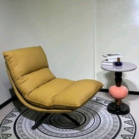 Fauteuil pivotant moderne à assise profonde, fauteuil de détente individuel rembourré et moelleux pour salon