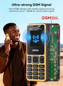 UNIWA MS001, Teléfono con Teclado Tipo-C, <span class=keywords><strong>4</strong></span> SIM, <span class=keywords><strong>4</strong></span> en Espera, Amplificador de Señal GSM, Batería Grande de 25BI - Product Image 2