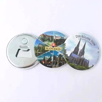 Ouvre-bouteille rond de petite taille pour touristes, aimant de réfrigérateur en acier, souvenir, aimant de réfrigérateur, ouvre-bouteille