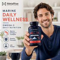 Capsules d'huile de krill en gélules molles, formule nutritionnelle marine oméga, marque privée OEM, 120 unités