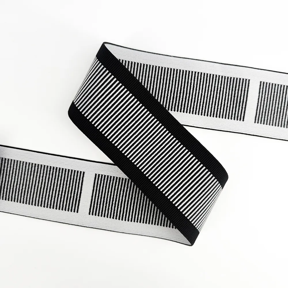 Pretina personalizada de fabricante de muestra gratis diseño elástico jacquard banda elástica para babero corto