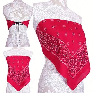 Summer Fashion Soft Breathable Comfortable Custom Paisley Printed Strapless Tube Crop Top Bandana Shirt - Product Image 6