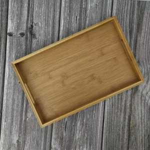 Plateau en bambou Fan Hua, rectangulaire, en bois naturel, plateau à thé de style chinois et japonais, plateau de service pour bonbons, pain, fruits secs - Product Image 1