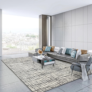 <span class=keywords><strong>Tappeto</strong></span> ad anello antimacchia bianco perla e <span class=keywords><strong>nero</strong></span> tappeti rotondi di design d'interni moderni eleganti francesi - Product Image 4