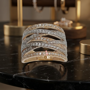 Women Diamond <b>Ring</b> 18k Rose Gold Exclusive Luxury Jewelry Offering Elegant Design Superior Craft And Sparkling Diamond Finish - Product Image 6