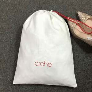 Sac en mousseline de coton biologique grand format, vente chaude, pochette pour sac à main, logo personnalisé imprimé, cordon de serrage en coton - Product Image 1