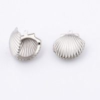 Pendentif en acier inoxydable avec finition miroir, en forme de coquille, cadre Photo, breloques, médaillon