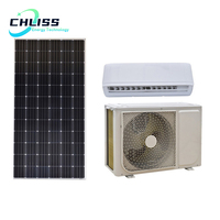 Climatiseur solaire DC 48V hors réseau 9000 BTU, unité split hybride solaire DC pour économie d'énergie domestique et fonctionnement silencieux