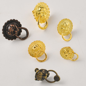Chinese Style Lion Head Door <b>Knobs</b> Zinc Alloy Plated <b>Gold</b> And Bronze For <b>Cabinet</b> Decorative Hardware 2 2.5 3Cm - Product Image 2