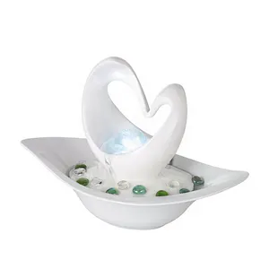 Fonte Indoor Tabletop Pequena Fantasia Fibra De Vidro Elétrica Relaxe Polyresin Fonte de Água com Luz LED Decoração Home Brunnen