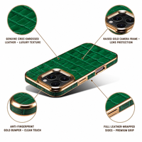 Étui de téléphone en cuir véritable pour iPhone 16 15 14 13 12 Pro Max, cadre en TPU antichoc avec protection de l'objectif, logo personnalisé OEM
