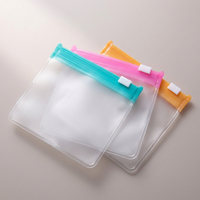 Sacs à bijoux en EVA givrés avec fermeture éclair, petits mini sacs de voyage en plastique pour pilules, pochettes Ziplock translucides mates avec fermeture coulissante, en vrac