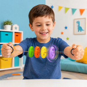 Juguete Sensorial de Silicona con Cuerda para Jalar Issili |   Trompo Sensorial Multitexturizado |   Giroscopio Calmante Educativo y para el Alivio del Estrés - Product Image 5